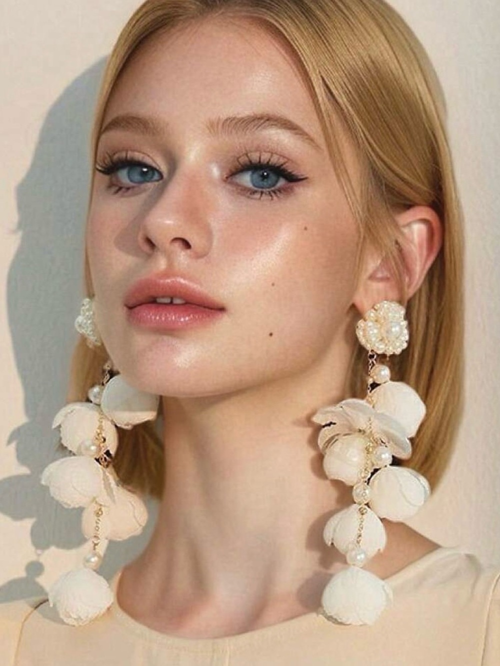 Delicate Floral Drop Earrings - Elegant Women Jewelry